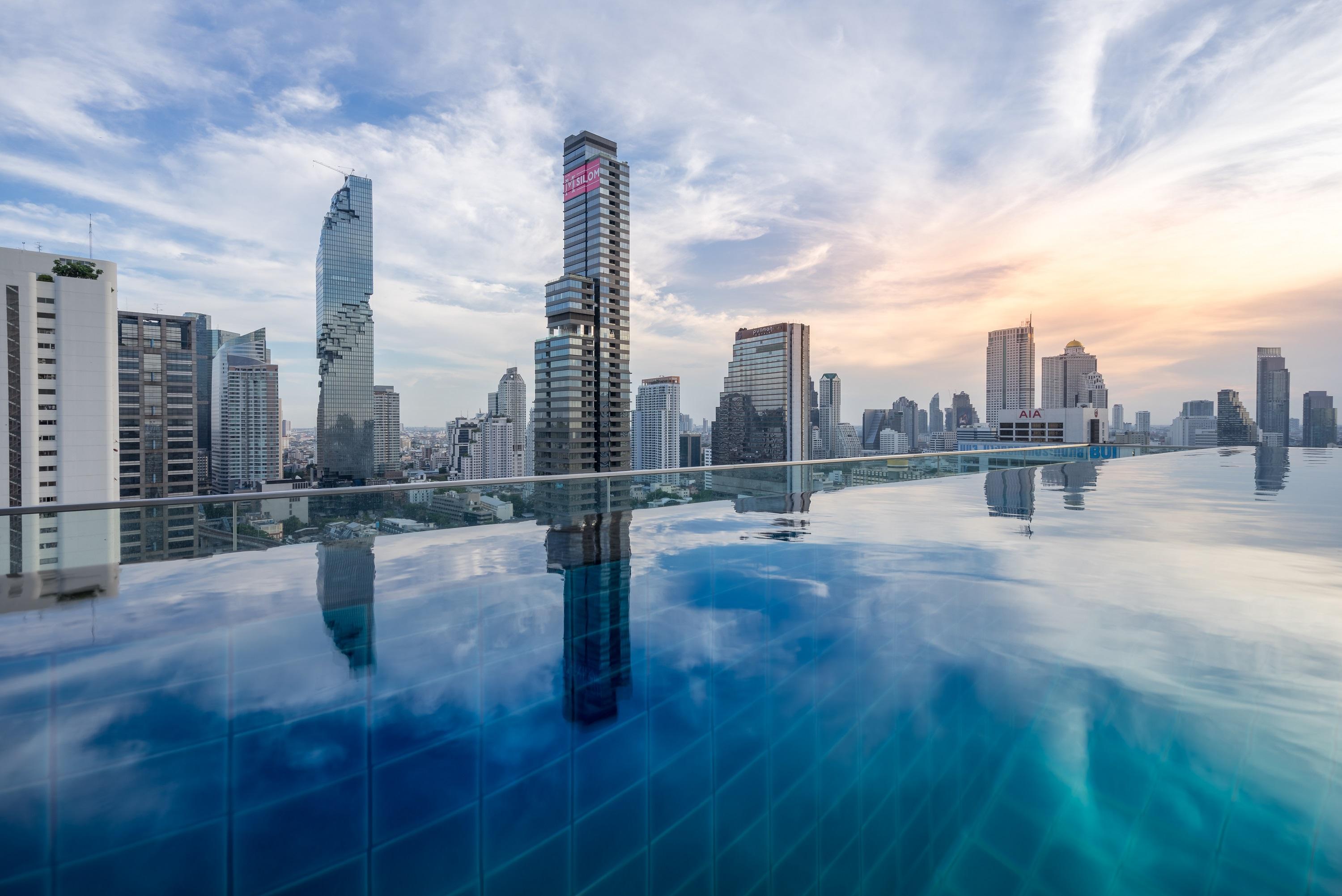 Amara Bangkok Hotel Exterior photo View of the city from the rooftop pool